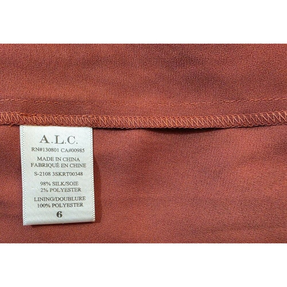A.L.C. NWT Metallic Silk Skirt Tiered Ruffle Mini 6 ALC - Picture 6 of 6